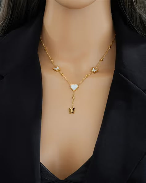 Heart & Butterfly Necklace