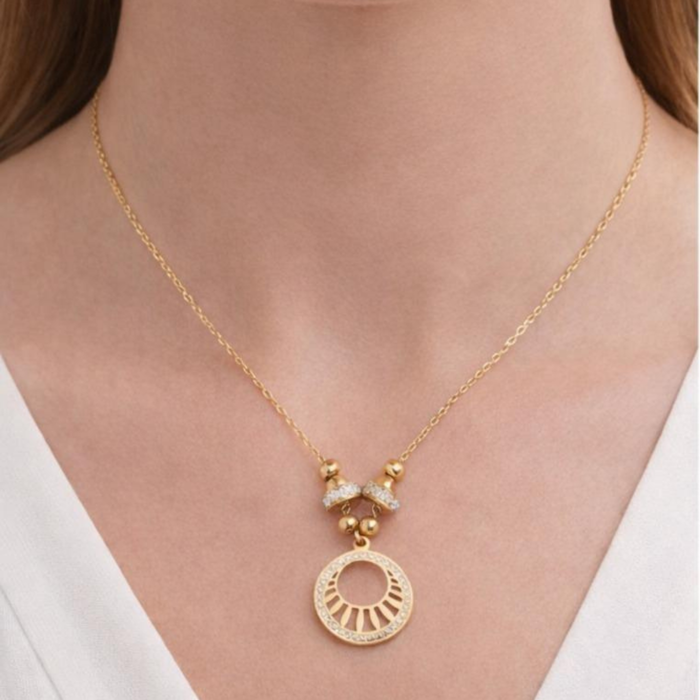 Aurelia Celeste Circle Necklace