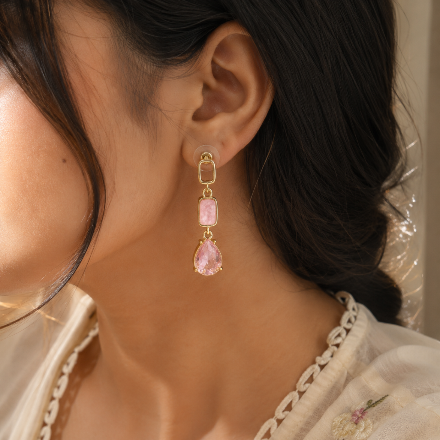 Rose Fall Drop Earrings