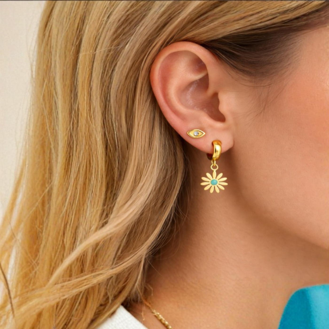 Golden Charm Earrings Set