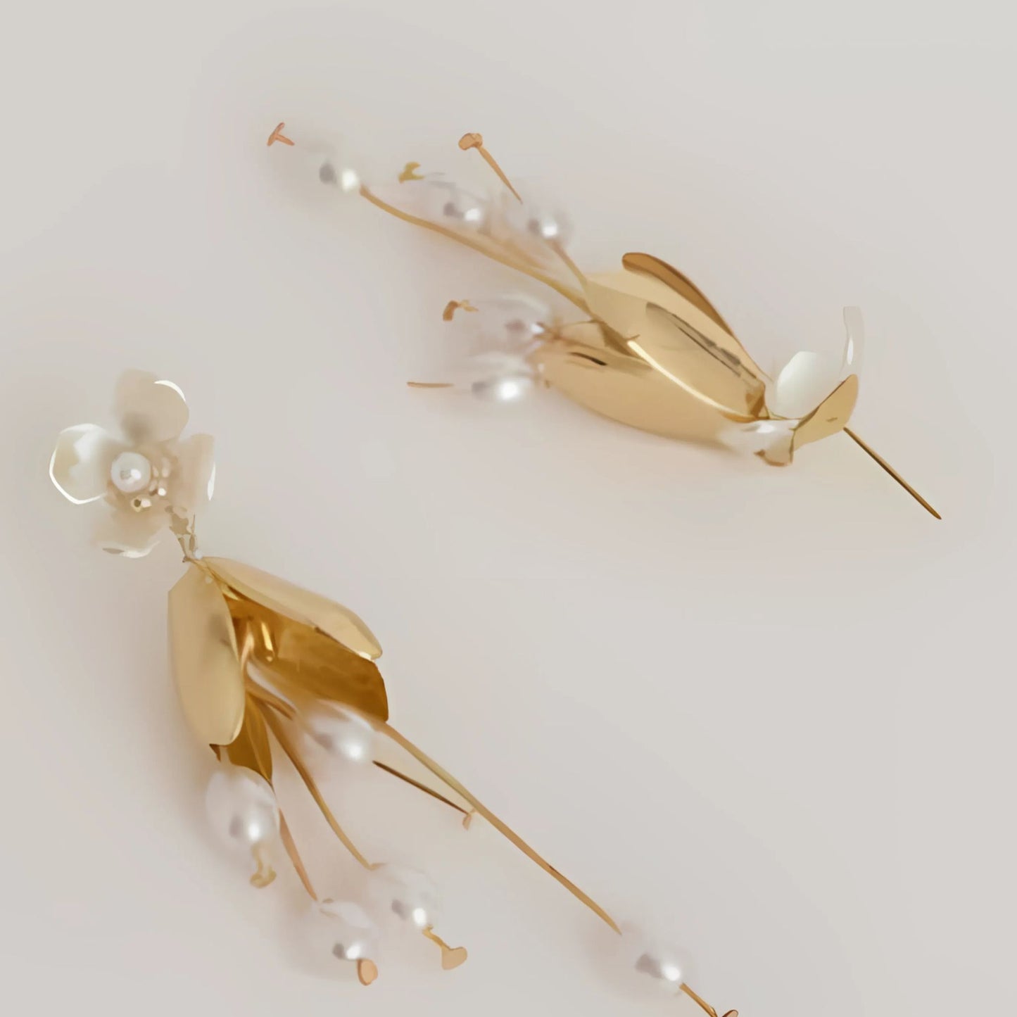 Golden Blossom Pearl Earrings