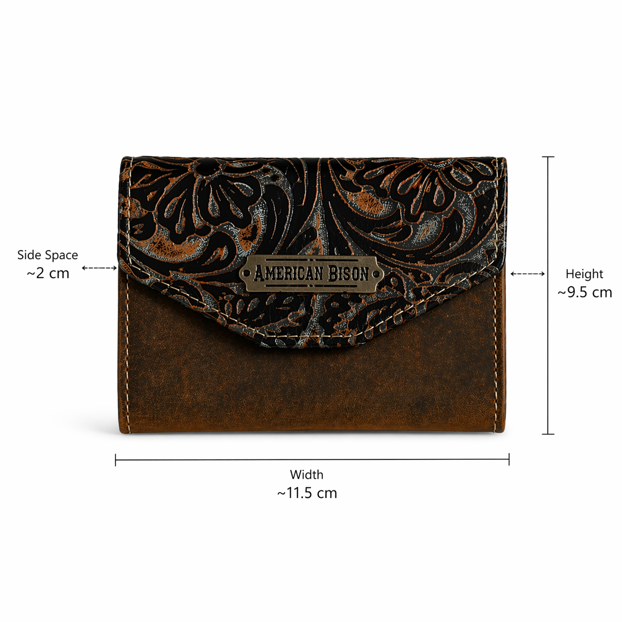 Midnight Bloom Tri-Fold Wallet