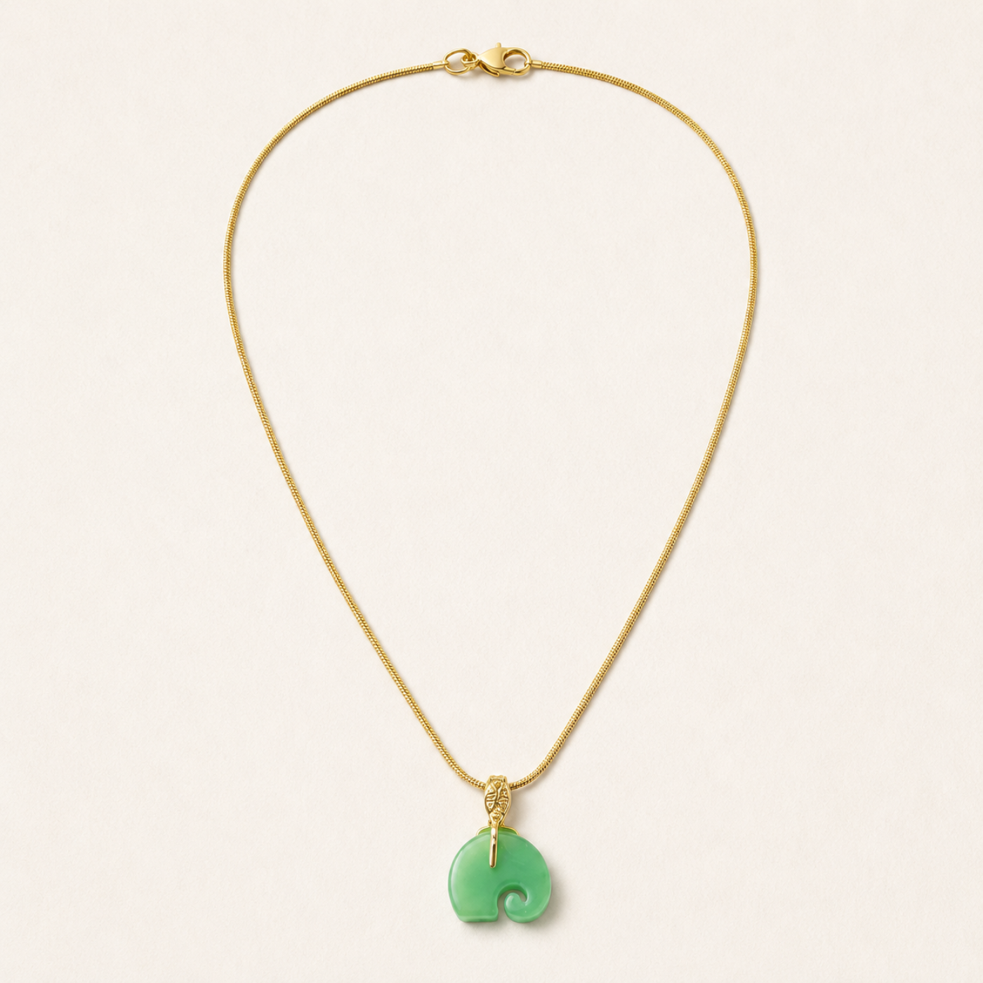 Emerald Trunk Gold Necklace