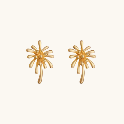 Golden Firework Burst Earrings