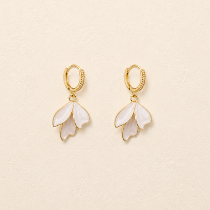 Milk Petal Drop Earrings