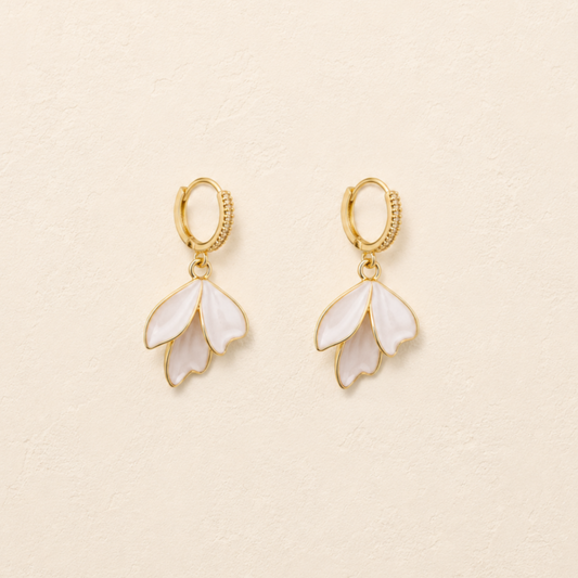 Milk Petal Drop Earrings