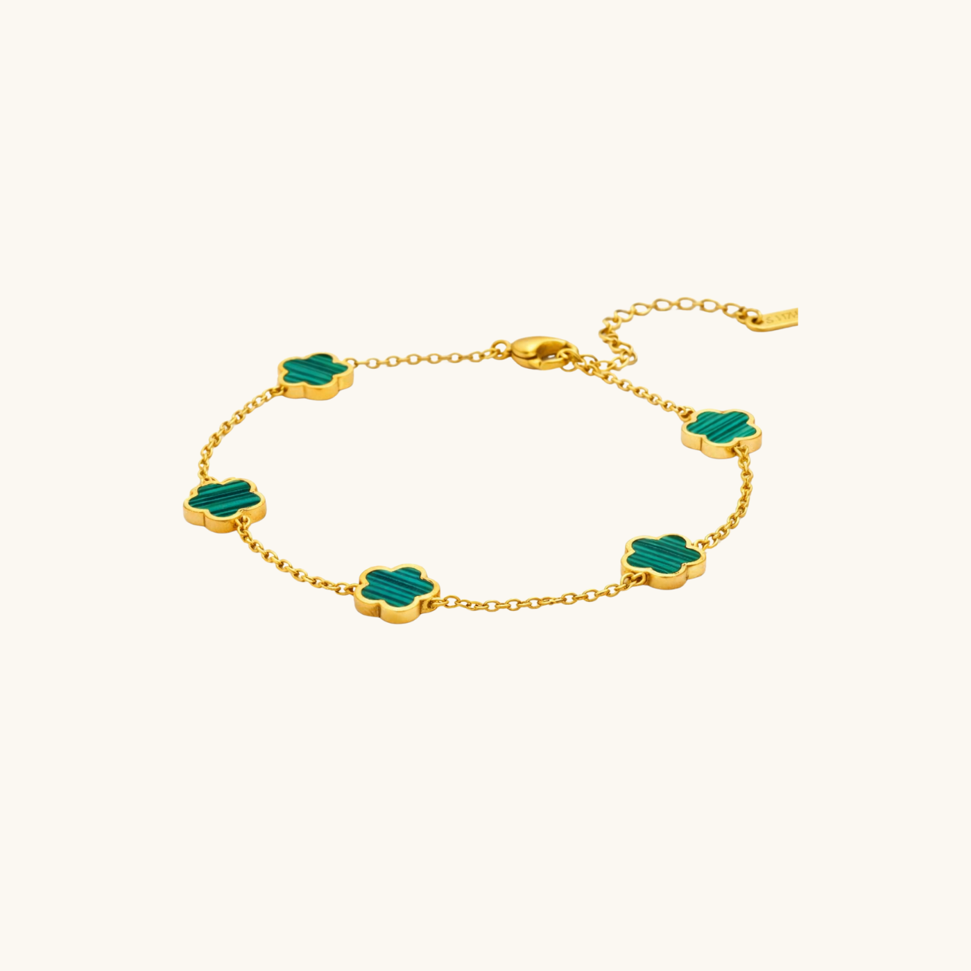 Emerald Clover Charm Bracelet