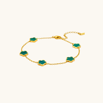 Emerald Clover Charm Bracelet