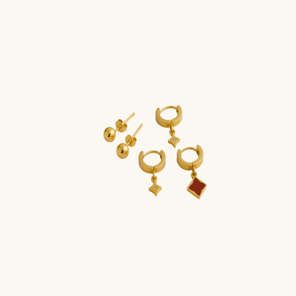 Golden Star Hoop Earrings