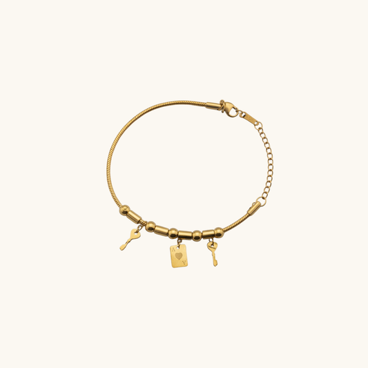 Heart & Key Charm Bracelet