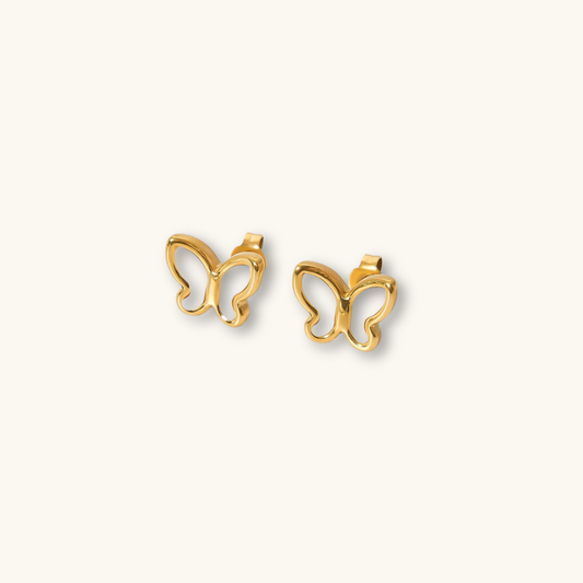 Golden Butterfly Charm Earrings