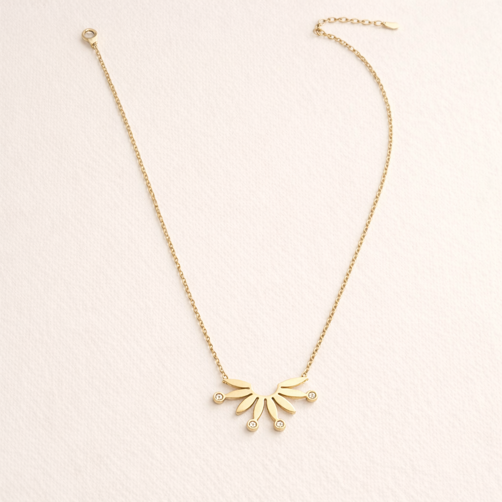 Golden Solstice Wing Necklace