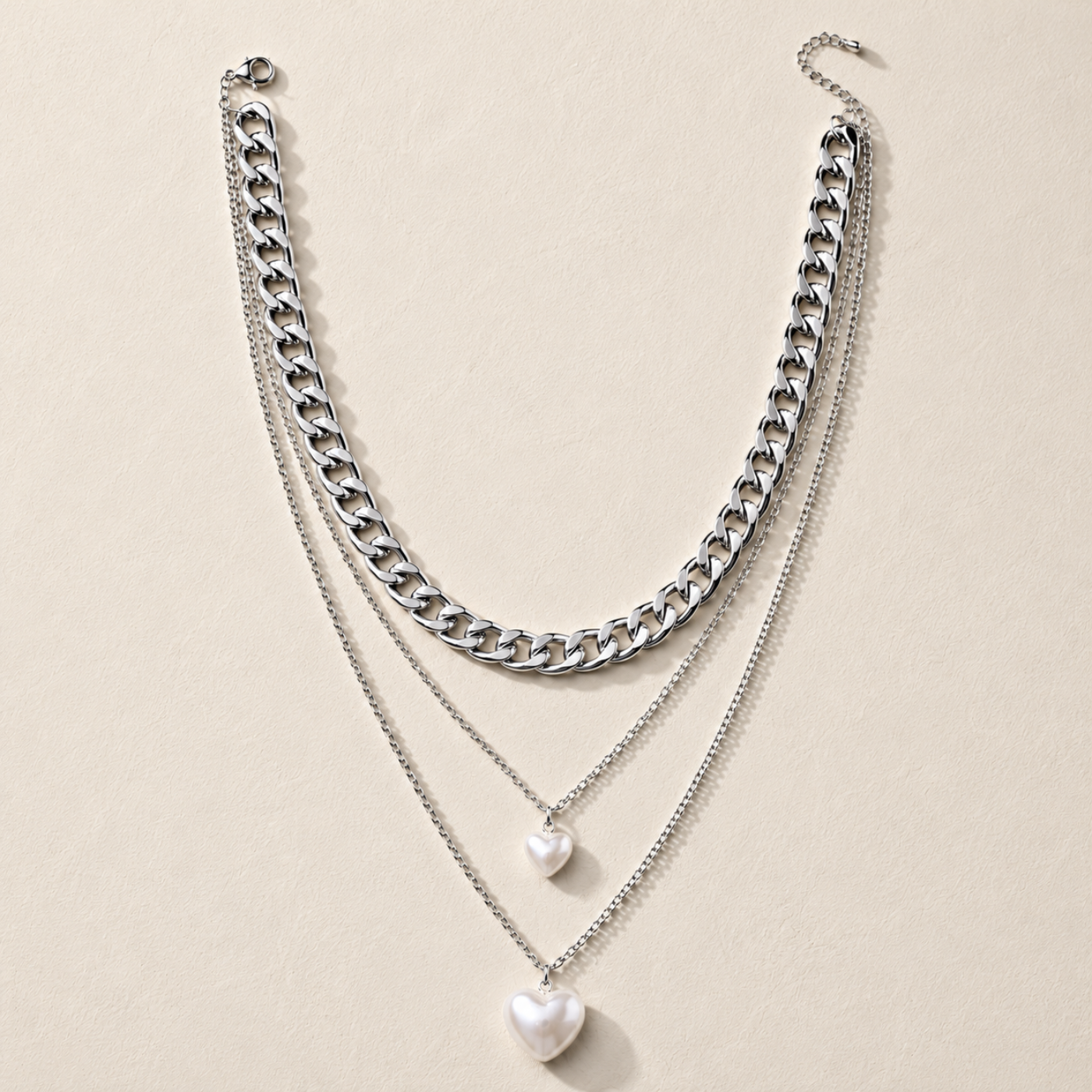Moonlit Hearts Layered Necklace