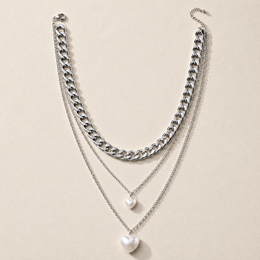 Moonlit Hearts Layered Necklace