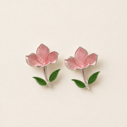 Pink Magnolia Studs Earrings
