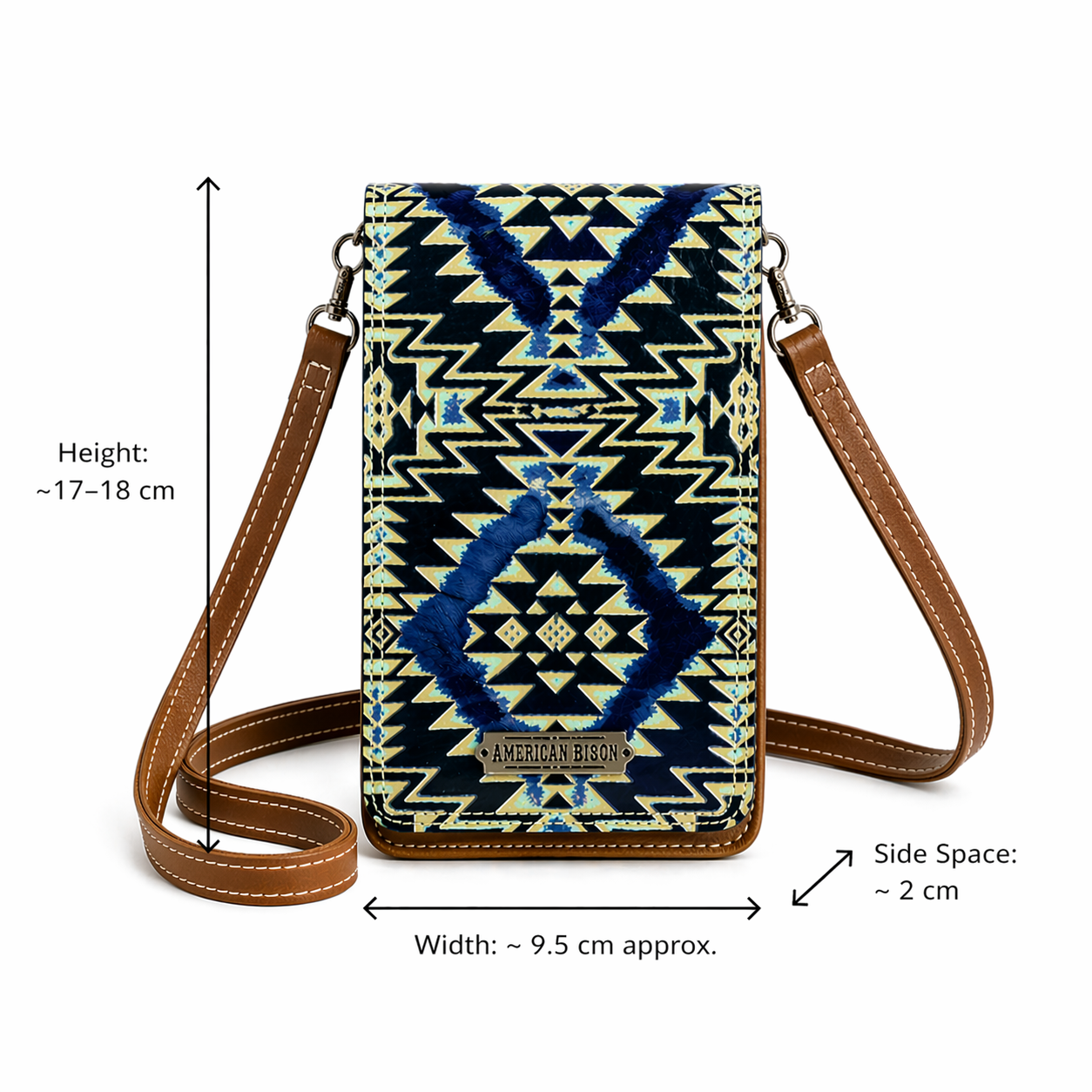 Indigo Aztec Crossbody Organiser Bag