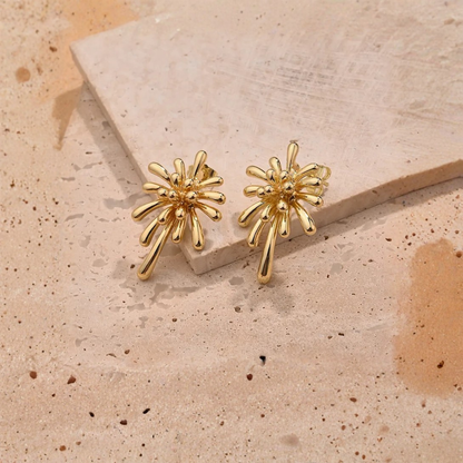 Golden Firework Burst Earrings