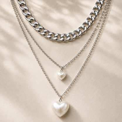 Moonlit Hearts Layered Necklace