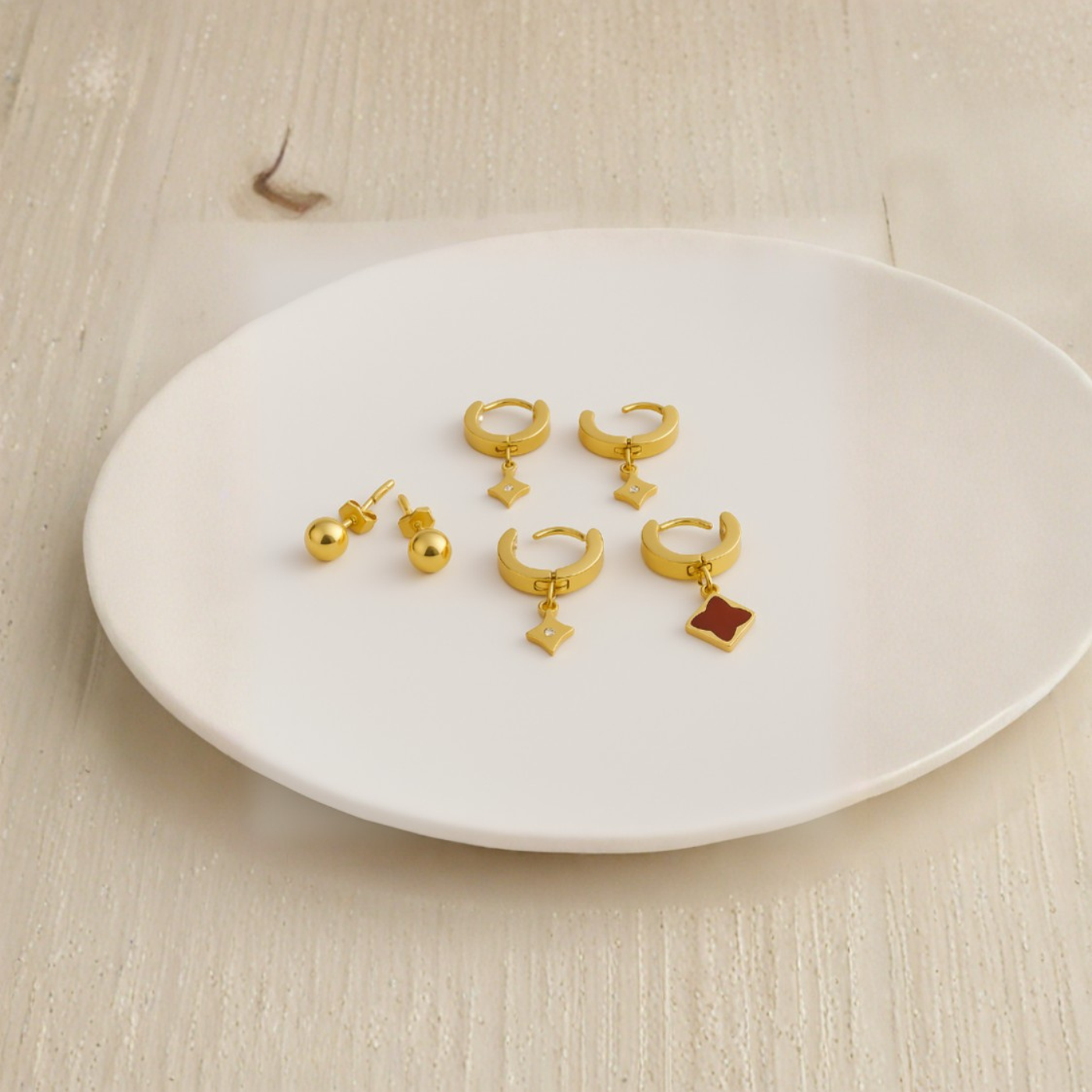 Golden Star Hoop Earrings