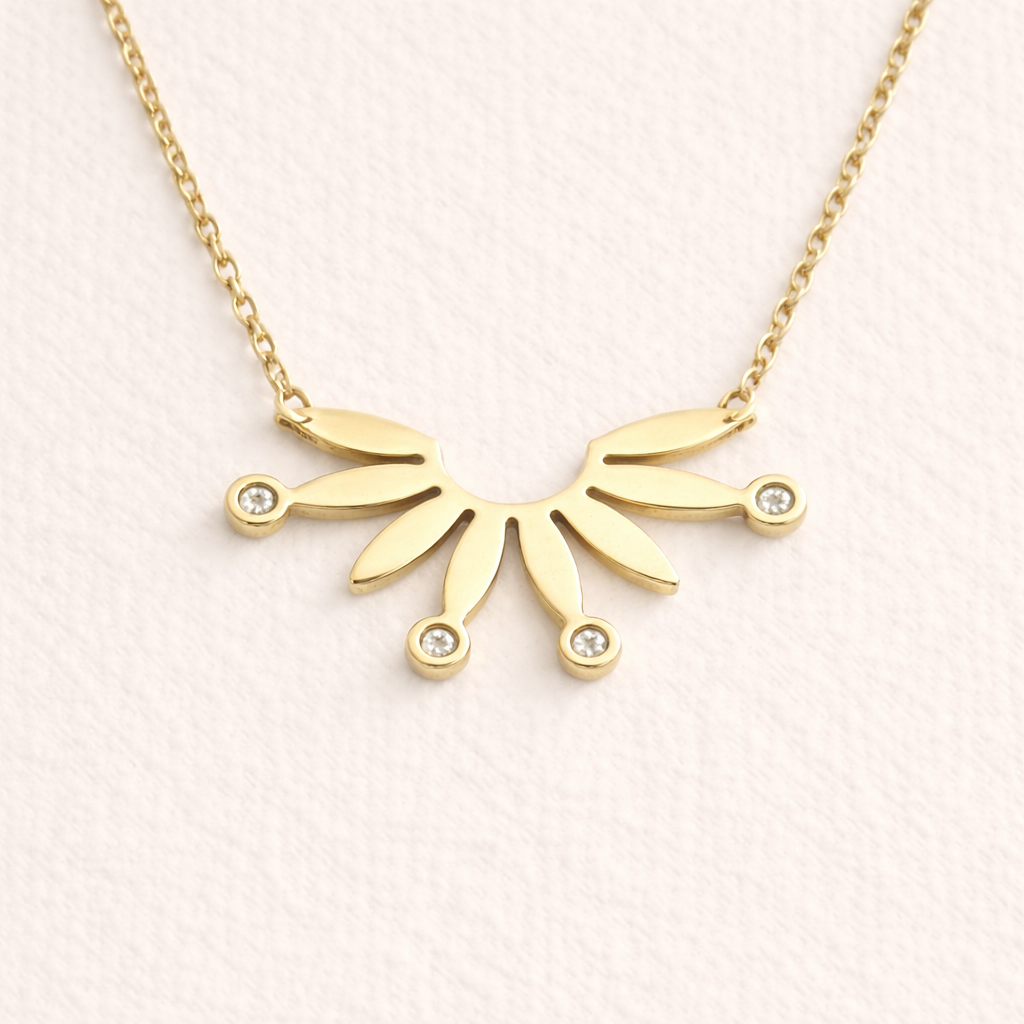 Golden Solstice Wing Necklace
