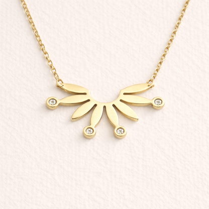 Golden Solstice Wing Necklace