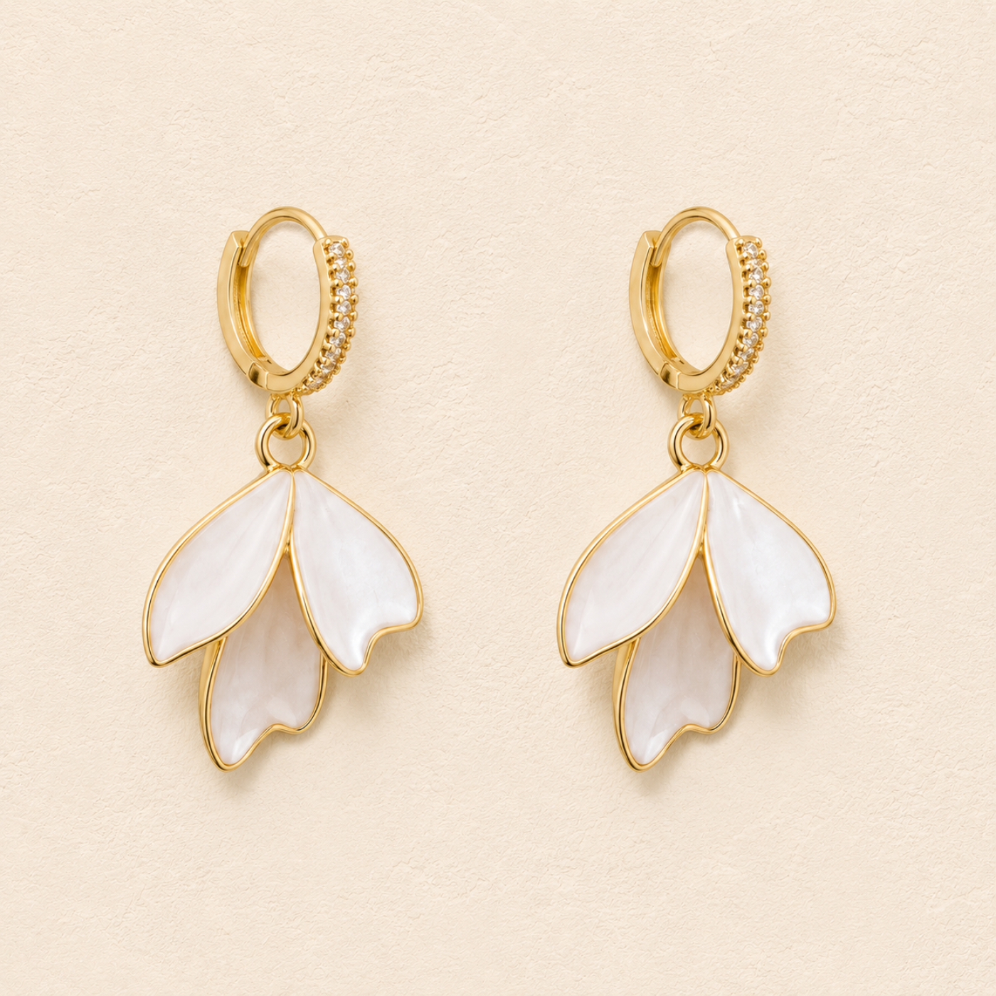 Milk Petal Drop Earrings