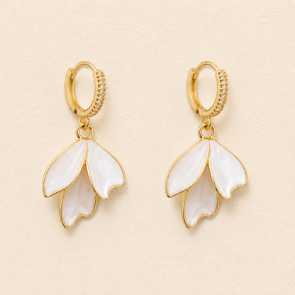 Milk Petal Drop Earrings