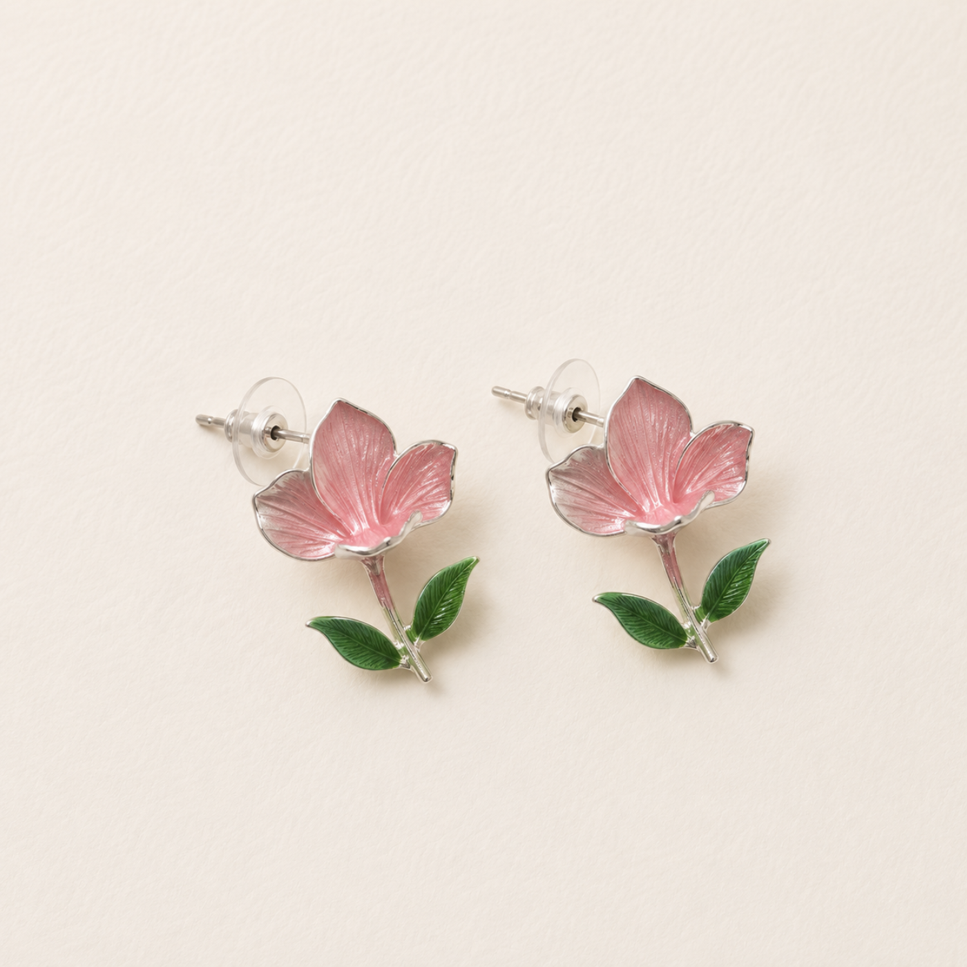 Pink Magnolia Studs Earrings