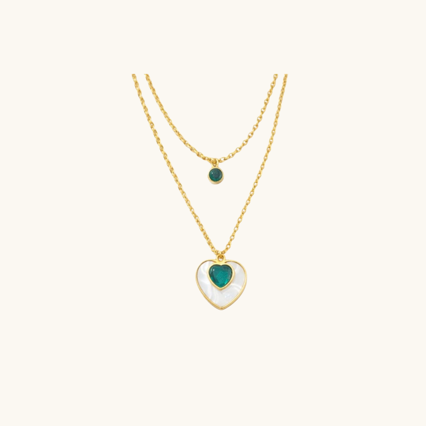 Verdant Pearl Heart Necklace