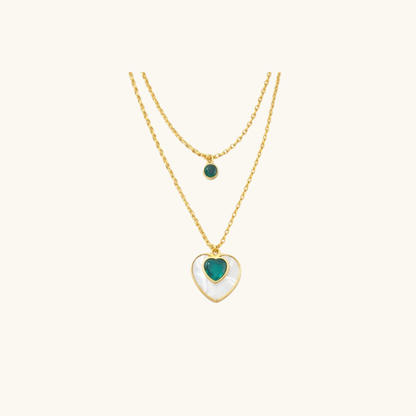 Verdant Pearl Heart Necklace