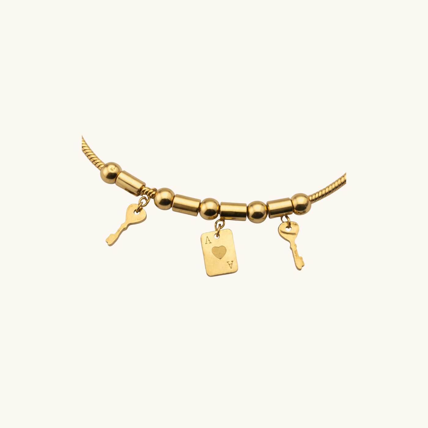 Heart & Key Charm Bracelet