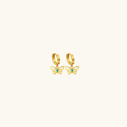 Golden Butterfly Earring Set