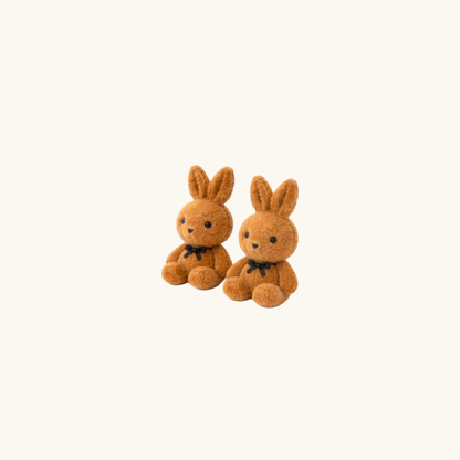 Brown Velvet Bunny Earrings
