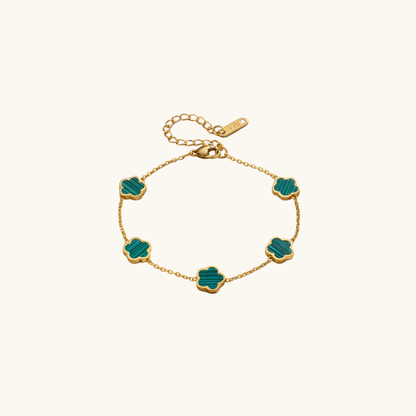 Emerald Clover Charm Bracelet