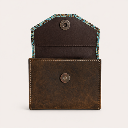 Turquoise Vine Double-Fold Wallet