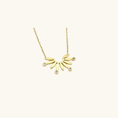Golden Solstice Wing Necklace