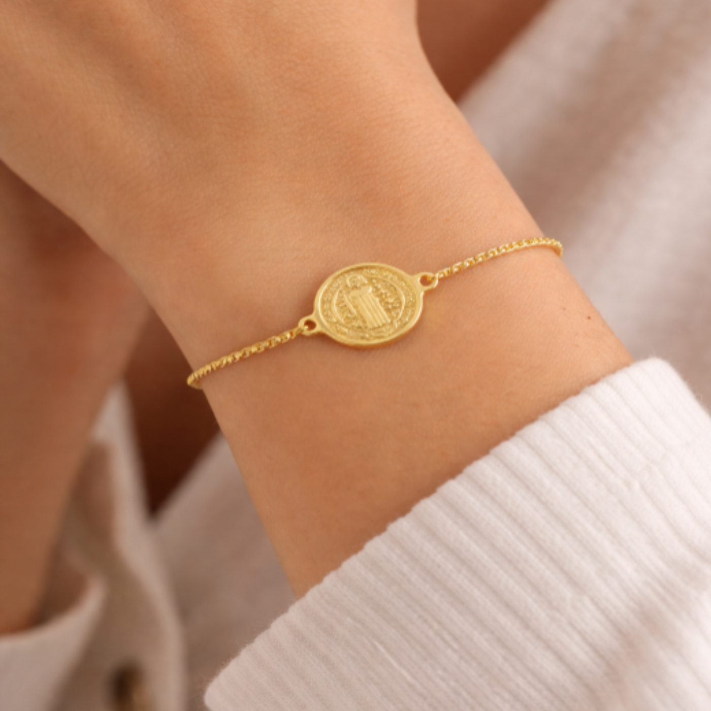 Golden Guardian Medallion Bracelet