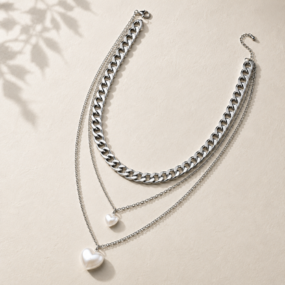Moonlit Hearts Layered Necklace