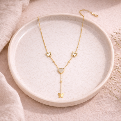 Heart & Butterfly Necklace