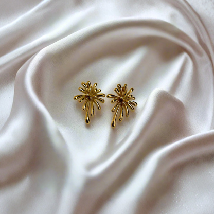 Golden Firework Burst Earrings