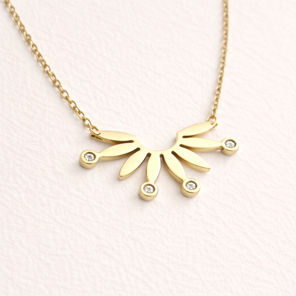 Golden Solstice Wing Necklace