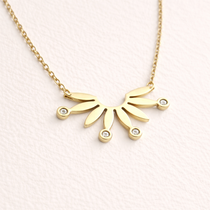 Golden Solstice Wing Necklace