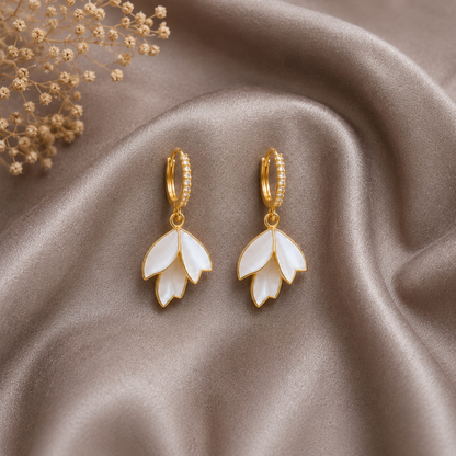 Milk Petal Drop Earrings