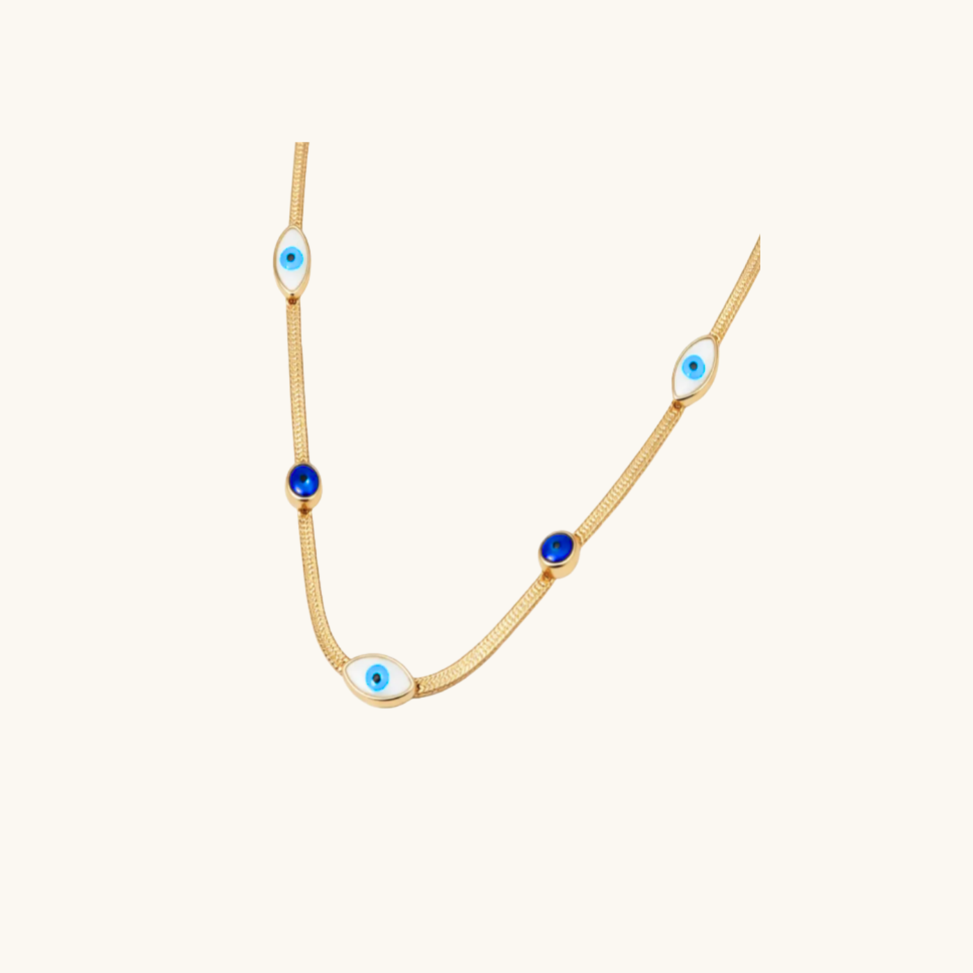 Evil Eye Snakechain Blue Stone Necklace