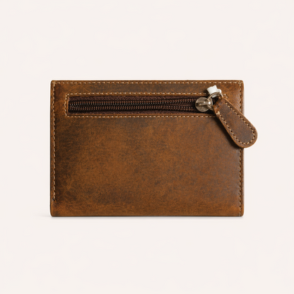 Turquoise Longhorn Tri-Fold Leather Wallet
