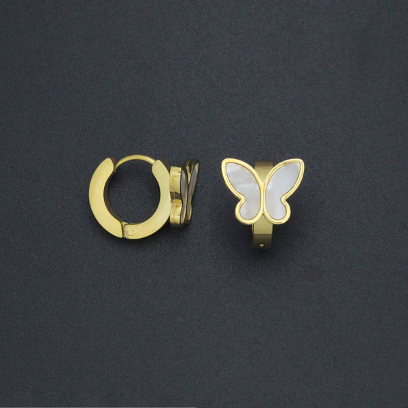 Golden Butterfly Charm Earrings