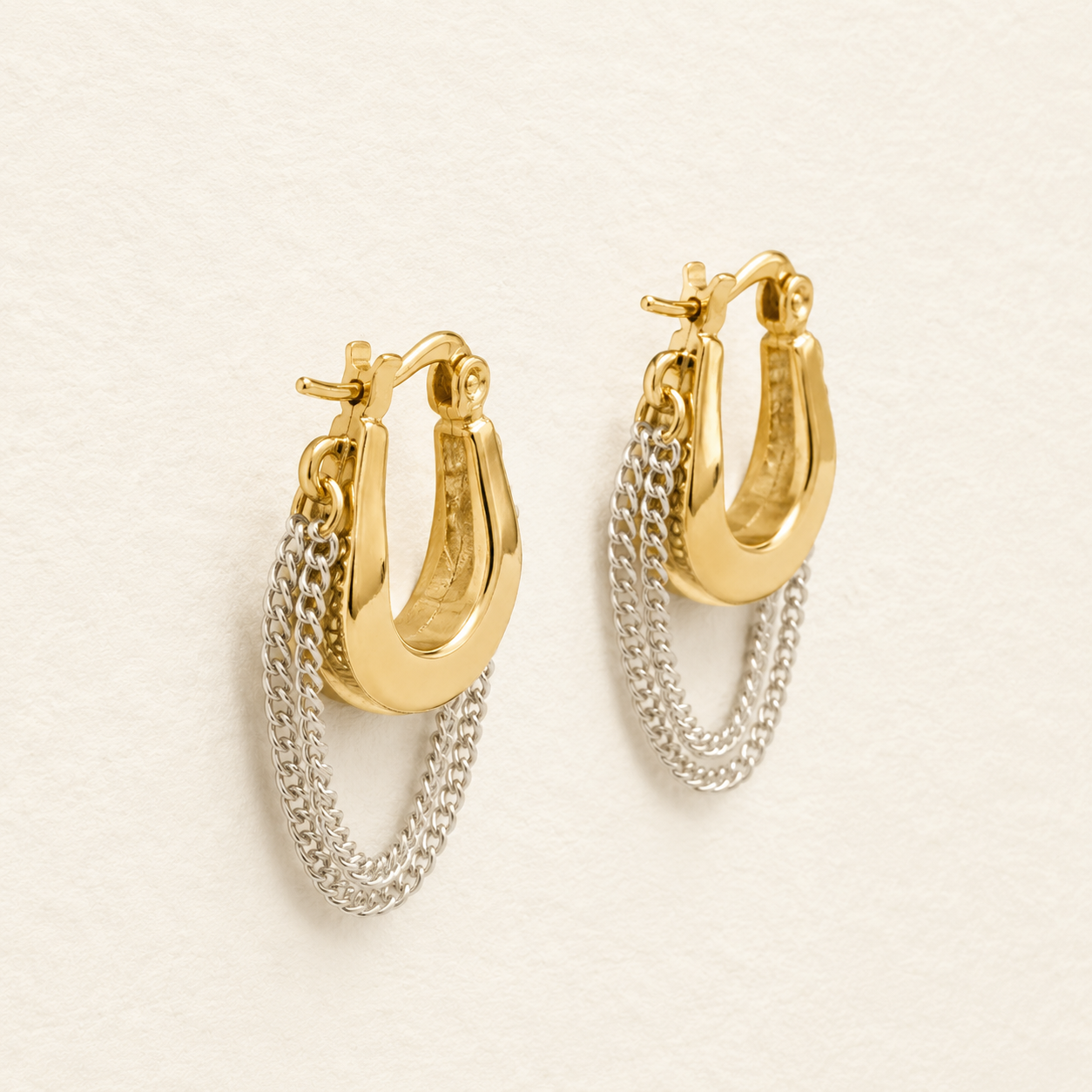 Draped Chain Hoops