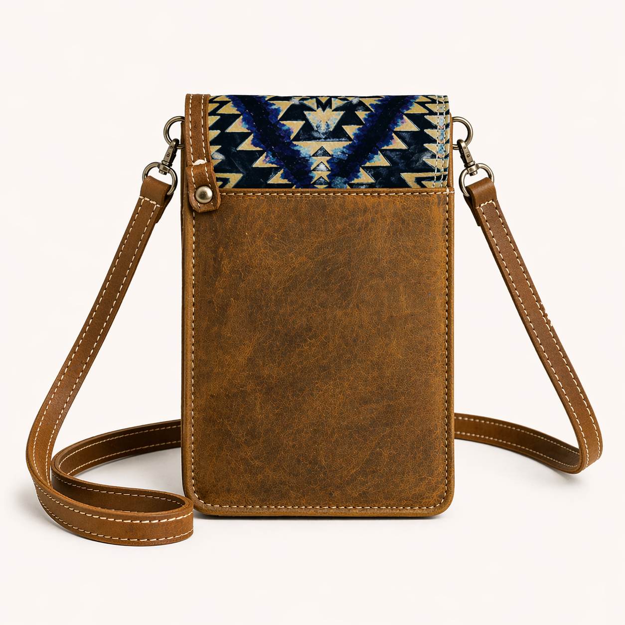 Indigo Aztec Crossbody Organiser Bag