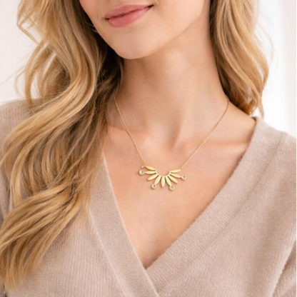 Golden Solstice Wing Necklace