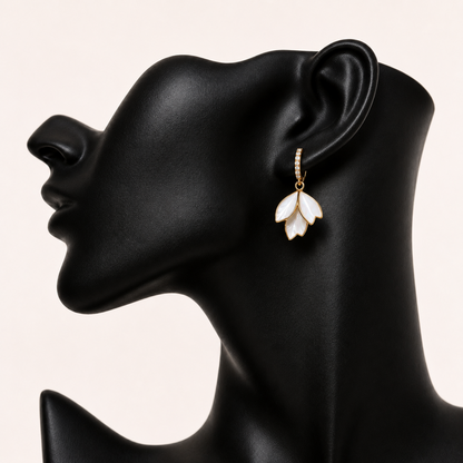 Milk Petal Drop Earrings